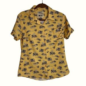 RSVLTS Men’s M Yellow Disney Graphic Shirt Mickey Cartoon Button Up Kunuflex
